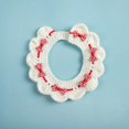 thumbnail image 1 of Dog Cat Crochet Bow Tie Collar Cute Knitted Scarf Plaid Pet Wool Bandana Collar with Flower Bell Cat Necklace, 1 of 4
