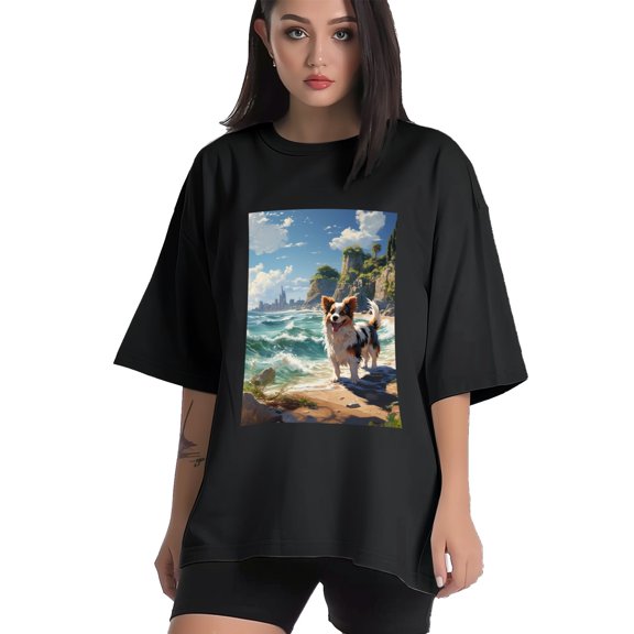 Plus Size Shirt for Women Black Tops for Women Short Sleeves Shirt for Women Puppy T Shirt Crewneck Shirt for Women XS