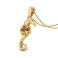 thumbnail image 2 of 7X5mm Oval Citrine 925 Silver Gold Vermeil Seahorse Fish Women Valentines Day Gifts Necklace, 2 of 4