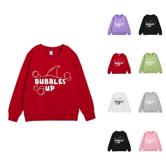 Solid Color Boys Sweatshirts Kids Letter Print Warm Long Sleeve Sweatershirt Boys Hoodies