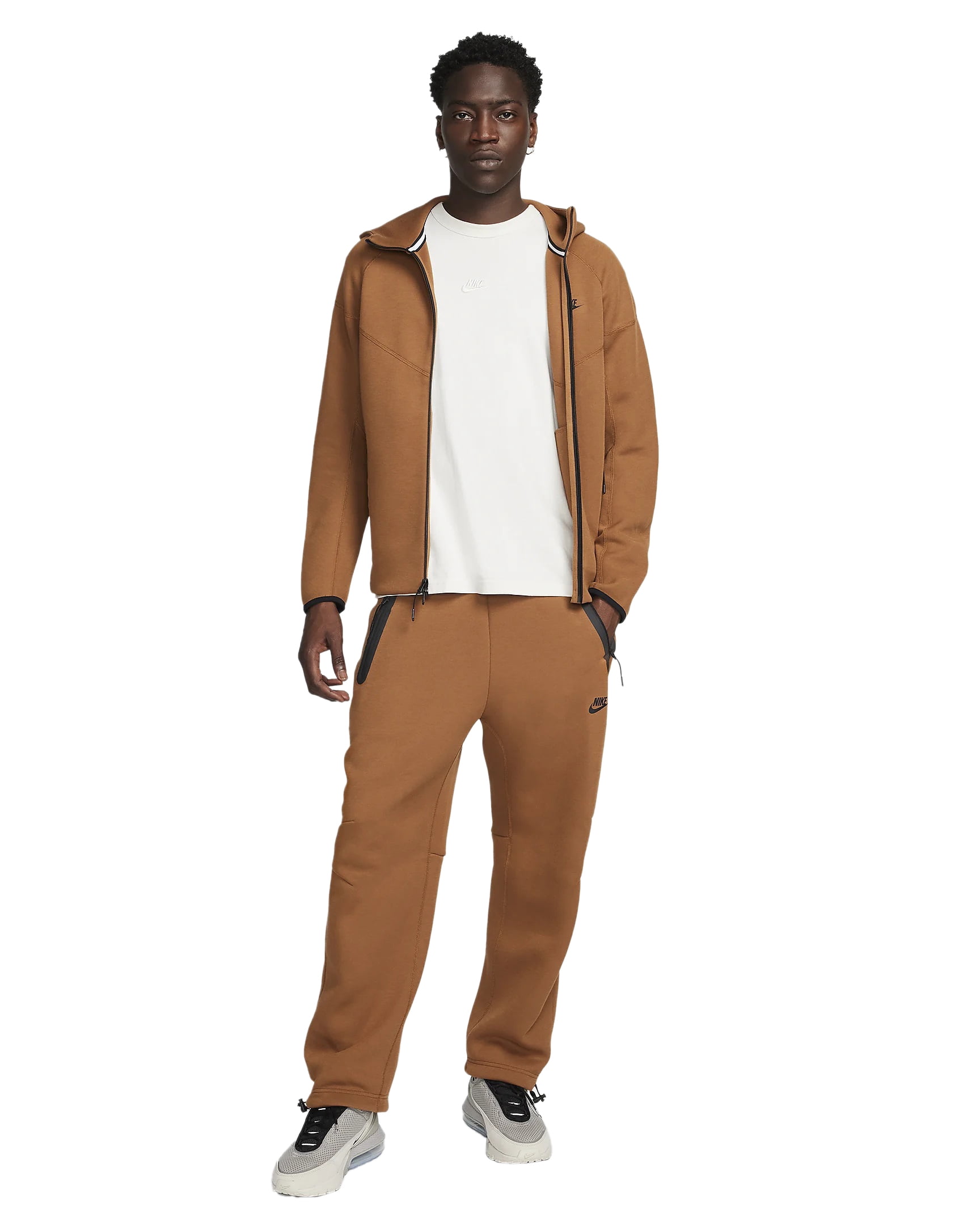 Men's Nike Sportswear Tech Fleece Lght British Tn/Bk Wndrunner FZ