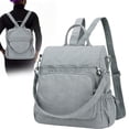 thumbnail image 1 of Anti-Theft Convertible Backpack for Women Men, Waterproof Nylon Shoulder Bag Handbag with Multi Pockets(Gray), 1 of 9