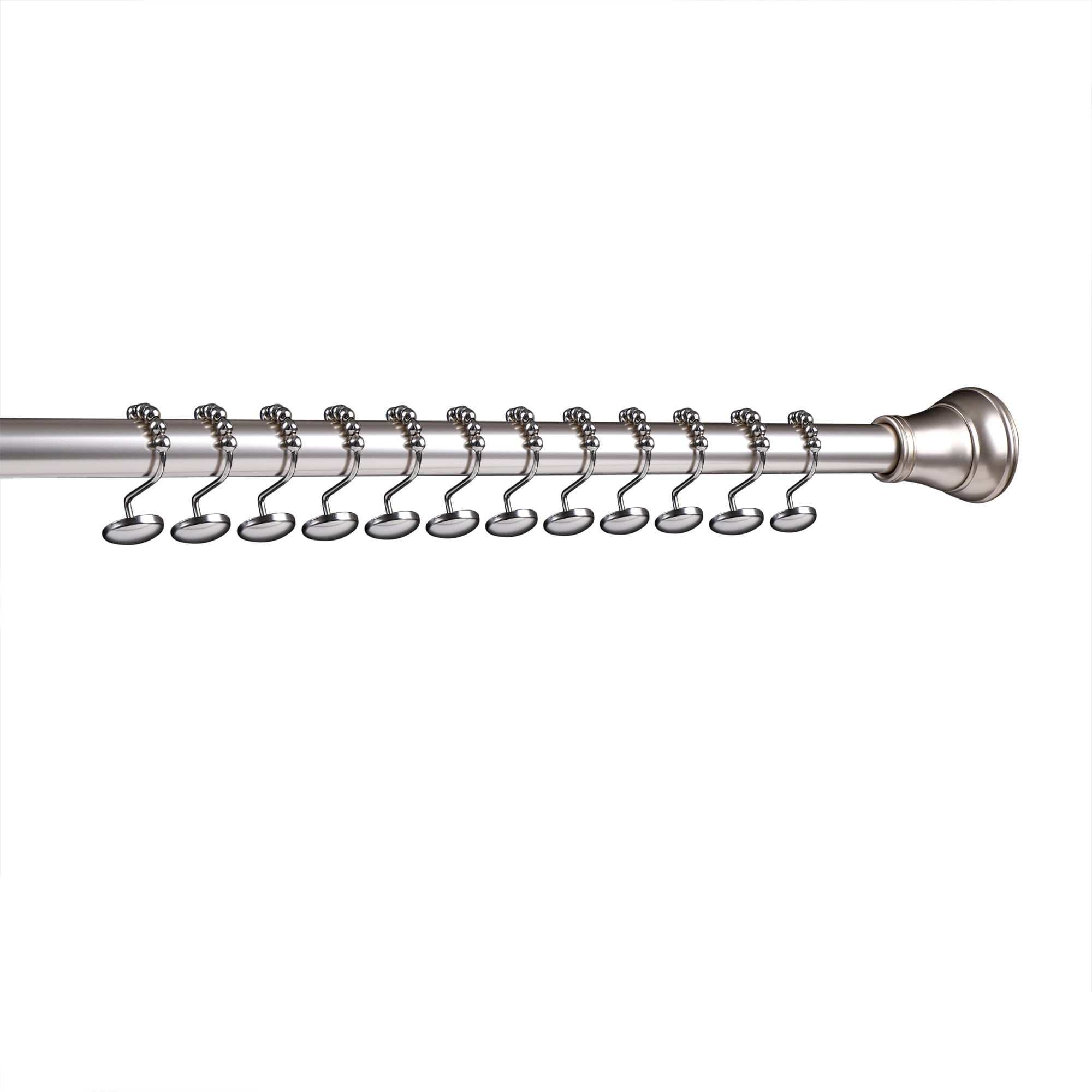 Utopia Alley Shower Hooks - Shower Curtain Rings for Bathroom - Rust Resistant Roller Shower Curtain Hooks for Shower Curtain or Liner - Set of 12, Brushed Nickel