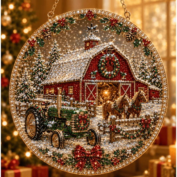 2026 Christmas Pearl Diamond Art Hanging Ornament Kit - Christmas Pearl Art DIY Hanging Ornament Kit, ChristmasPearl Pendant Hangings Decor, Diamond Arts Window Suncatchers Winter Farmhouse