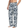 thumbnail image 2 of Uemuo Hawaiian Style Pattern Men's Wide Leg Palazzo Lounge Pants with Pockets Light Weight Loose Comfy Casual Pajama Pants-Small, 2 of 9