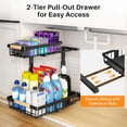 thumbnail image 3 of Organizador para debajo del fregadero PXRACK ajustable de metal, 2 niveles, paquete de 2, 3 of 8