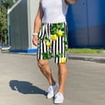 thumbnail image 7 of Kdxio Lemons on Striped Print Mens Sleep Shorts Bottoms Soft Comfy Pajama Wear Pants with Drawstring Pockets, 7 of 7