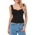 thumbnail image 3 of Mujeres Y2K Sexy Flaco Crop Tank Tops Sin Mangas Fruncido Bustier Sweetheart Cuello Tiras Top Abertura Lateral Recortado Chaleco Cami, 3 of 5