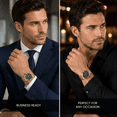 thumbnail image 3 of Men’s Gold Stainless Steel Dress Watch – Luxury Style Quartz Wrist Watch for Business, Formal & Everyday Wear, Water-Resistant, Geoffrey Beene, 3 of 7