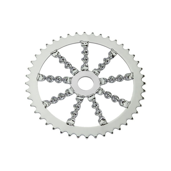 Lowrider bike Flat Twisted Steel Chainring 1/2 X 1/8 44t Chrome.
