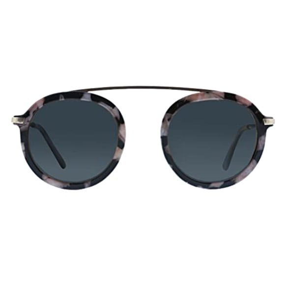 Peepers par PeeperSpecs Lunettes de Soleil Rondes Polarisées pour Femmes en Vacances - Sans Correction, Marbre Noir, 47 mm + 0
