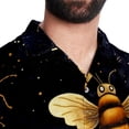thumbnail image 5 of Starry Bees in the Sky Men's Short Sleeve Button Down Poplin Casual Beach Shirts, 5 of 6