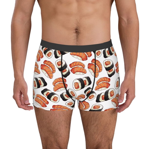 Balery Sushi Roll Calzoncillos bóxer para hombre, ropa interior de algodón suave y transpirable con cinturilla de nailon-Medium