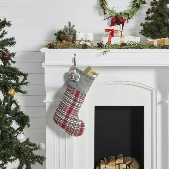 VHC Brands Gregor Plaid Stocking 12x20