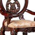 thumbnail image 2 of Benjara 28 Inch Dining Side Chair Set of 2, Brown Wood Carved Back, Beige Fabric, 2 of 6
