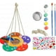 thumbnail image 1 of Outdoor Bird Feeder DIY Wooden Paint Kit | Flower-Shaped Tray | Arts and Crafts Painting Set | Includes Ropes, Brushes, Mini Pigments, Diamond Sticker | 6.88 Inch | Gift Box, 1 of 7