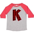 thumbnail image 3 of Inktastic Red Buffalo Plaid Initial K Boys or Girls Toddler T-Shirt, 3 of 5