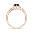 thumbnail image 2 of ANGARA Natural Round 1 ct Blue Sapphire Solitaire Bypass Engagement Ring in 14K Rose Gold for Women (Size-6mm) | September Birthstone, Anniversary, Jewelry Gift for Women | Natural Blue Sapphire Ring, 2 of 9