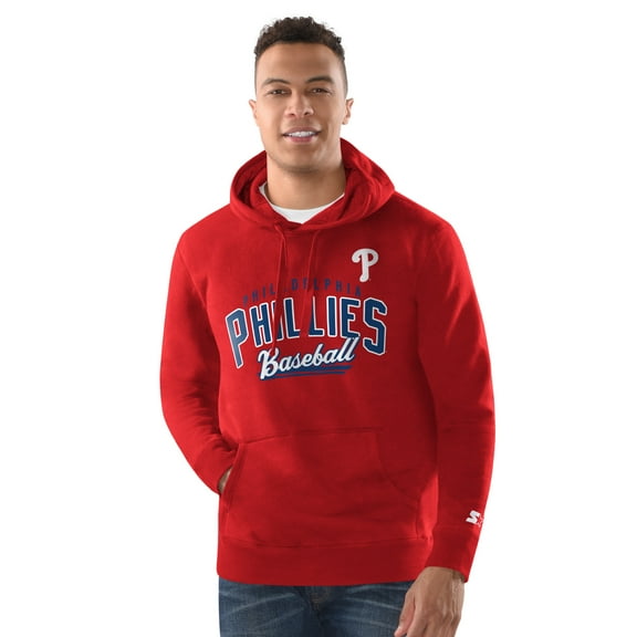 Men's Starter Red Philadelphia Phillies Classic Pullover Hoodie