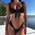 thumbnail image 2 of Afdoent Bikini Sets For Women New Lace Up Bikini Solid Color Split Women's Swimsuit Good Selling Set Vacation Outfits, 2 of 4