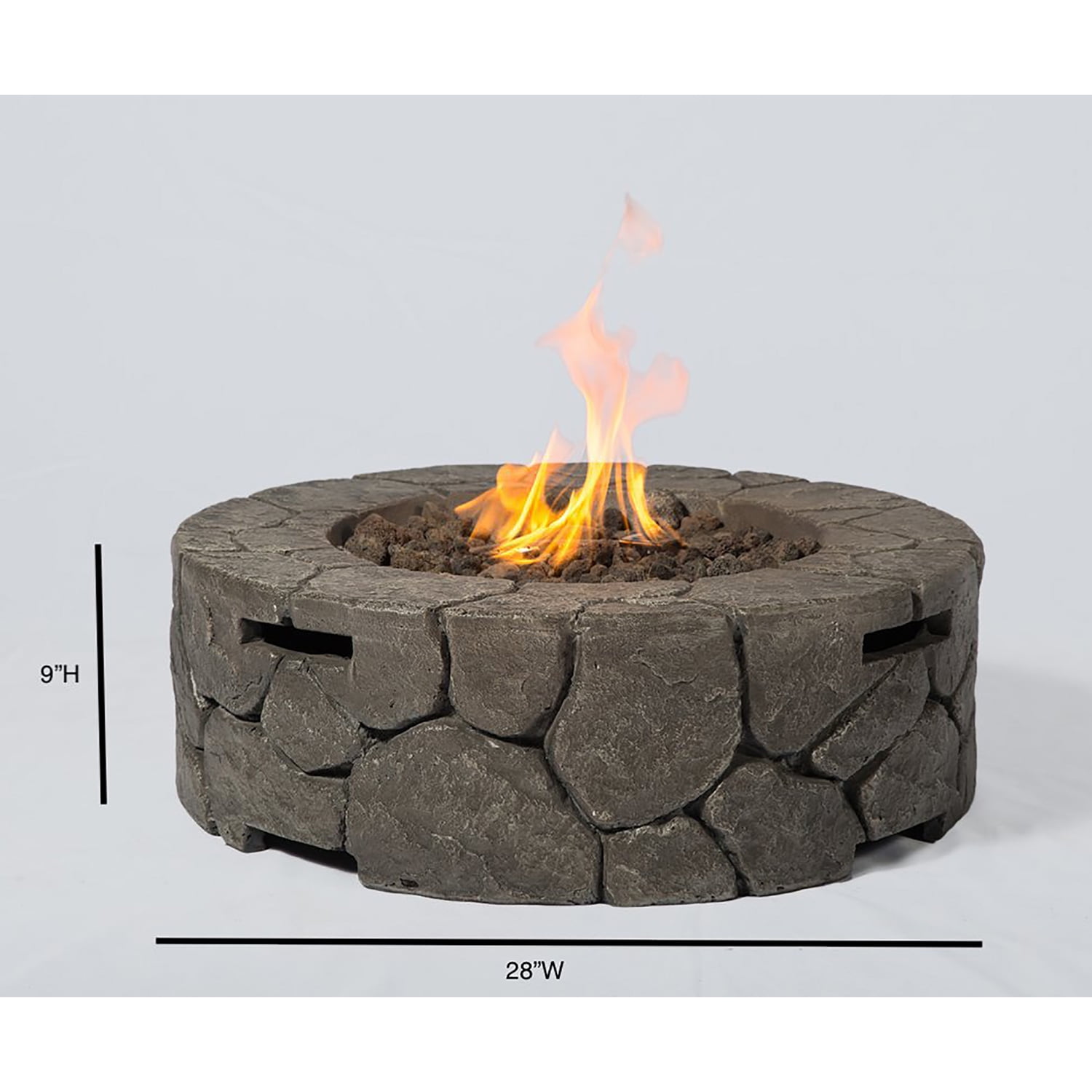 Aimee Lii Fiber Reinforced Concrete Outdoor Fire Pit for Outdoor Heating, Bonfire, and Picnic, Gray Aimee Lii Fiber Reinforced Concrete Outdoor Fire Pit for Outdoor Heating, Bonfire, and Picnic, Gray