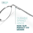 thumbnail image 4 of 2SeeLife Round Metal Wire Rimmed Reading Glasses for Men & Women – Medium–Wide Fit, Durable, Spring Hinges, Premium Readers, Silver, +2.75, 4 of 8