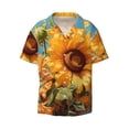 thumbnail image 3 of Goofa Sunflower Blue Sky Printed Men's Casual Short-sleeved Shirt,Lightweight Breathable Button-down,Summer Casual men's top,Versatile Fashion shirt-Medium, 3 of 7
