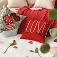 thumbnail image 3 of Hello Valentine Love You More Eucalyptus Leaves Throw Pillow Covers, 20 x 20 Inch Buffalo Plaid Polka Dot Stripes Love Hearts Cushion Case Decoration for Sofa Couch Set of 4, 3 of 6