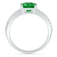 thumbnail image 2 of 1.62 ct Princess Cut Simulated Emerald Solitaire with Simulated Diamond Accents 18K White Gold Womens Engagement Ring, 2 of 4