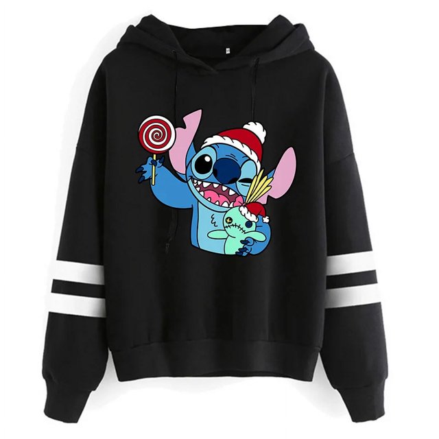 Sudadera con capucha de dibujos animados de Disney para mujer, sudadera divertida Y2k de Lilo Stitch, Sudadera con capucha de Manga de Anime, ropa femenina