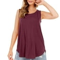 thumbnail image 3 of DQRPSEETB Built in Bra Tank Tops for Women Women Summer Round Neck Loose Sleeveless Shirt Casual Tunic Tops Blouse Womens Loose Tank Tops, 3 of 9