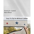 thumbnail image 6 of 4th of July RV Awning Sun Shade Screen 9'X7' Patriotic American Barn Star Flag Mesh Sunscreen Red Blue Stripes Awning Shade Screen with Zipper UV Blocker Completed Kits for RV Motorhome Camper, 6 of 7