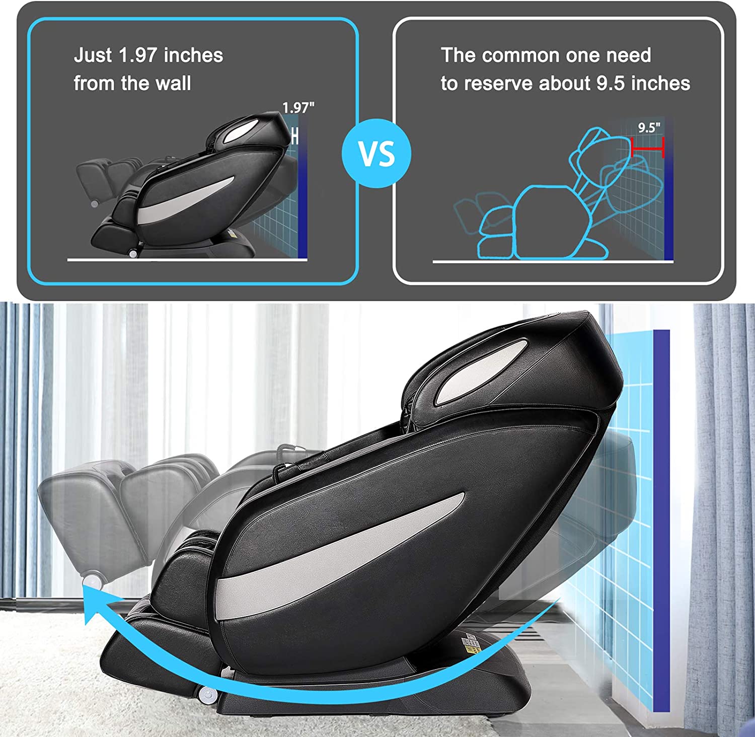 UGears Full Body Massage Chair Zero Gravity Shiatsu SL Track  Heat Black