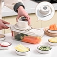 thumbnail image 1 of Picadora 6 En 1, Multifuncional, Para Preparar Alimentos, Con Cuchillas Afiladas Y Recipiente De Almacenamiento. Fabricada En Acero Inoxidable. Ideal Para La Cocina. Corta Frutas Y Verduras, Ukhbmc, 1 of 9