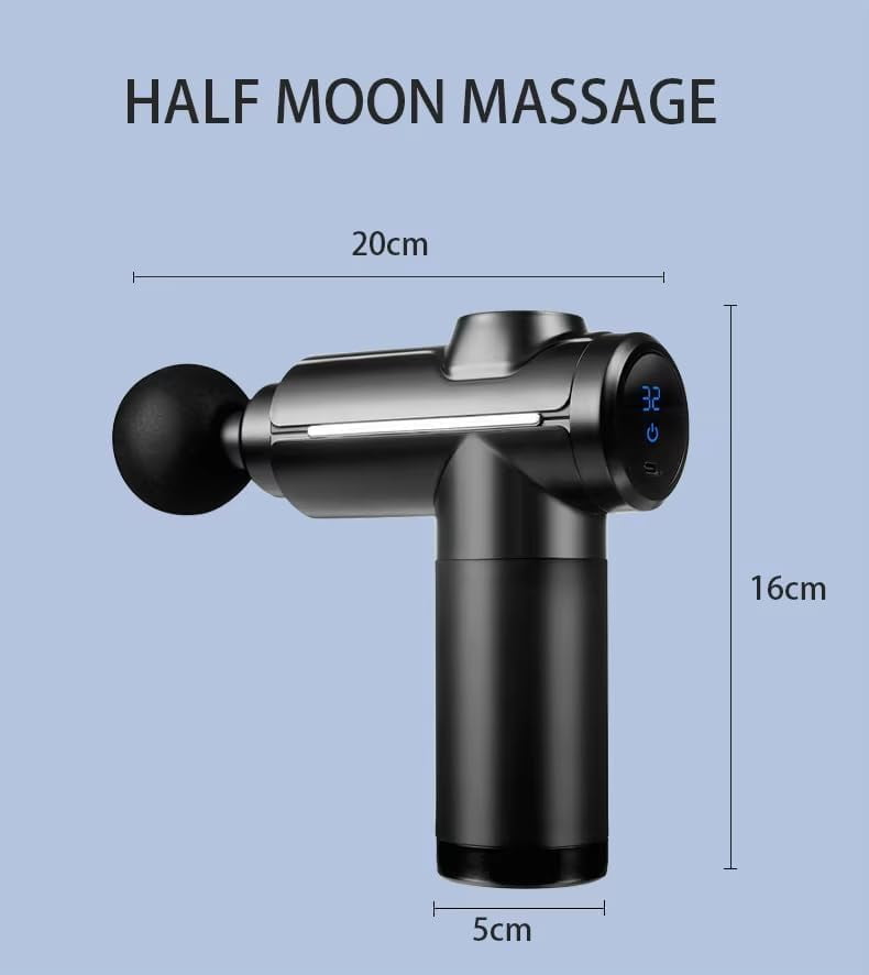 Massage Gun Home-use Exercise Muscle Relaxation Massager 32 Speeds and 8 Massages Heads Silent Extremely Long Battery Life Portable Handheld for Legs,Back,Arms,Waist Pain Relief (Red)
