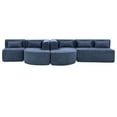 thumbnail image 4 of Churanty Modular Boucle Floor Couch Set,Modern Compressed Sectional Sofa with Two Chaise Lounge,4 PC Free Combination Foam Sofa for Living Room,143.7" Blue, 4 of 22