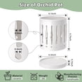 thumbnail image 4 of EFISPSS 6" Ceramic Plant pot with Vertical Flutes–Clean White，Orchid Pots with hole and drainage Tray, 4 of 6