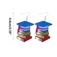 thumbnail image 3 of Pendientes Colgantes de Madera Hot6sl, Estampado Sombreros, Temporada graduación, 3 of 6