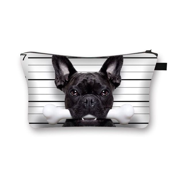 Bolsas de cosméticos con estampado 3D de perros para mujer, organizador de maquillaje, neceseres para viajar, estuches de cosméticos qiuyongming unisex