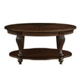 thumbnail image 3 of 42'' oval wood coffee table for Living Room 2-Tier Solid Wood Cocktail Table with Open Storage Shelf Easy Assembly Cherry, 3 of 6