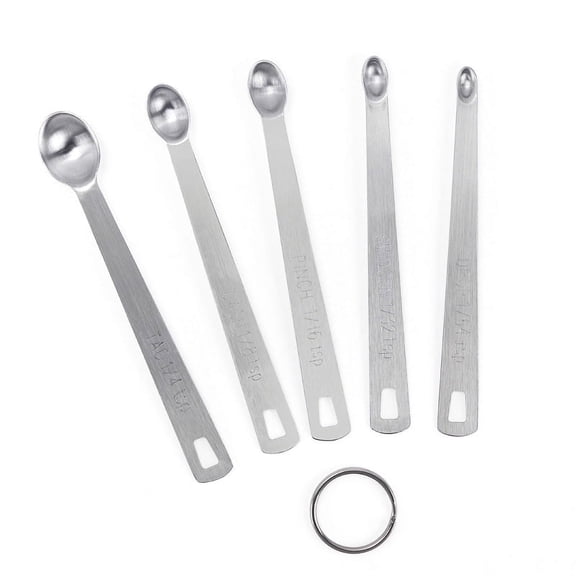 5pcs/Set Measuring Spoon Stainless Steel Coffee Seasoning Multiple Size Spoon