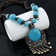 thumbnail image 1 of Collar largo de estilo étnico, estilo bohemio, con gemas grandes y temperamento tintineante, accesorios para vestidos de playa para mujer, 1 of 5