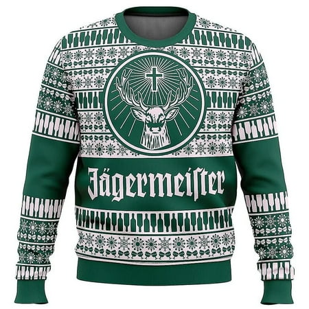 Jagermeister Ugly Christmas Sweater Pullover Bebetter Men s 3D Sweatshirt Tops Autumn And Winter Clothing 2XL 3