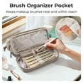 thumbnail image 2 of BAGSMART Double Layer Makeup Bag Wide-open Cosmetic Pouch Organizer Travel Toiletry Bag Essentials Accessories for Women Girls, Quilted Camel, 2 of 7