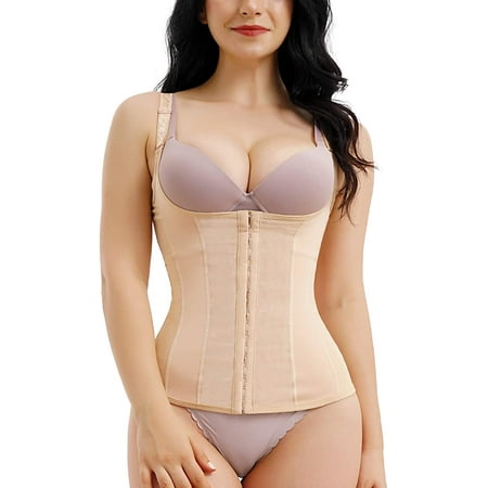 

Nebility Women Shapewear Waist Trainer Underbust Cincher Corset Vest Tummy Control Body Shaper Back Support Girdle(Beige XX-Large)