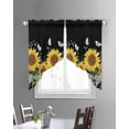 thumbnail image 3 of Sunflowers Swag Valances for Windows, Botanical Watercolor Butterfly Plant Rod Pocket Sheer Valances for Large Windows, Swag Toppers Light Filtering for Kitchen Living Room 2 Panels 36''x45'', 3 of 6