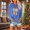 #002-Blue, variant on Craaazy Women's Happy New Year Printed Round Neck Fashionable Casual Long Sleeved Loose Top Gifts
