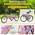 thumbnail image 4 of KFFKFF Three-Wheeled Bicycle with 24'' Tires, 7-Speed Adult Tricycle, Foldable Trike for Adults, Pink, 4 of 9