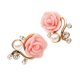 thumbnail image 1 of Pendiente de perla Qarigey Flor Diamantes de imitación Clip para la oreja Rosa, 1 of 1
