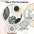 thumbnail image 3 of Boho Mid Century Shower Curtain Arch Sun Leaves Modern Minimalistic Decor Modern Bohemian Botanical Waterproof Black Bath Curtain Abstract Shower Curtain for Bathroom with 12 Hooks 72" x 72", 3 of 6